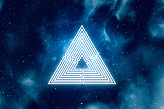 Mystical triangle space background