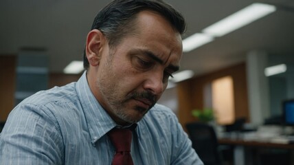 Naklejka premium Man contemplating in office