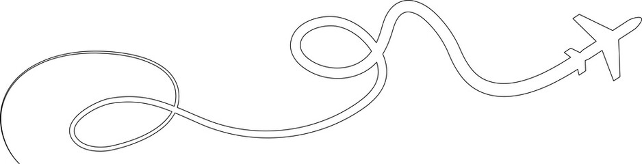 Airplane routes. Travel icon. Airplane line path