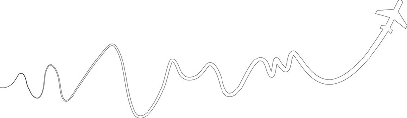 Airplane routes. Travel icon. Airplane line path