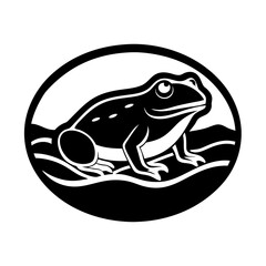 frog in a realistic style with beach 