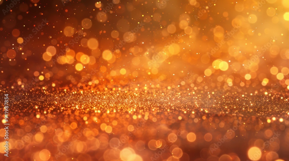 Aufkleber a dazzling golden bokeh background filled with shimmering lights, creating a festive and magical atm