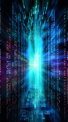 Digital technology neon lights futuristic abstract pattern poster background