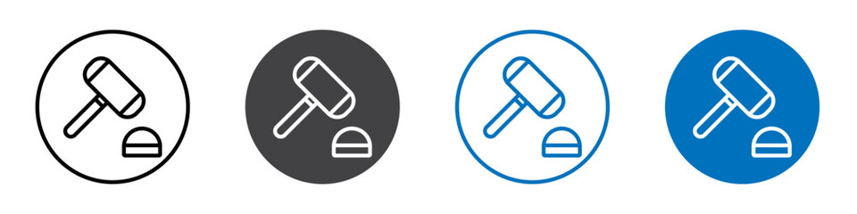 court decision Symbol collection thin outline set