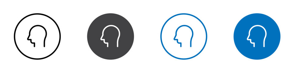 Human head icon Symbol collection thin outline set