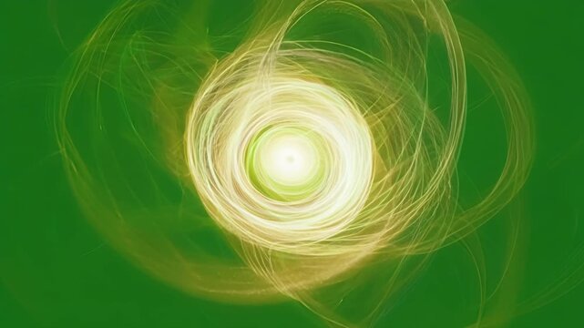 Dazzling spirals of luminescence casting a spell of mystery and wonder. Green screen chromakey