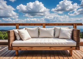 Clean air concept, blue sky reflective cloudscape surface
