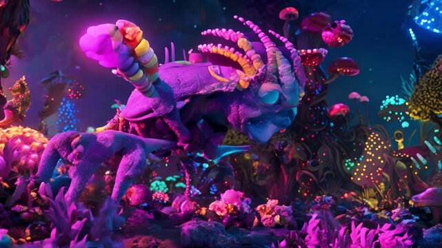 Fantastic Creature in a Luminous Forest