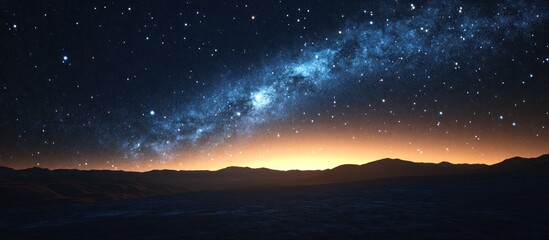 Naklejka premium Milky Way over Mountain Landscape