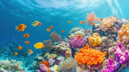 Naklejka premium Vibrant Underwater Paradise