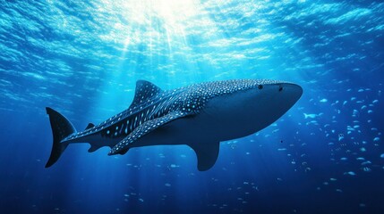 Fototapeta premium Whale Shark Swimming in the Ocean