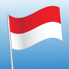Indonesia waving flag vector