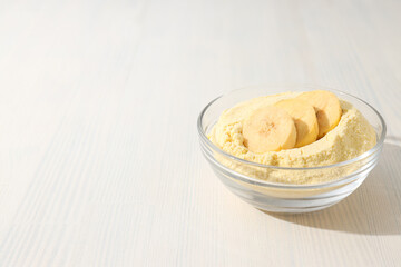 Banana flour, concept of cooking food, tasty banana flour