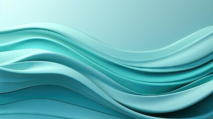 A 3D illustration of waves in ocean. The color palette is predominantly turquoise and blue.