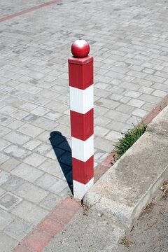 Traffic bollard on parking