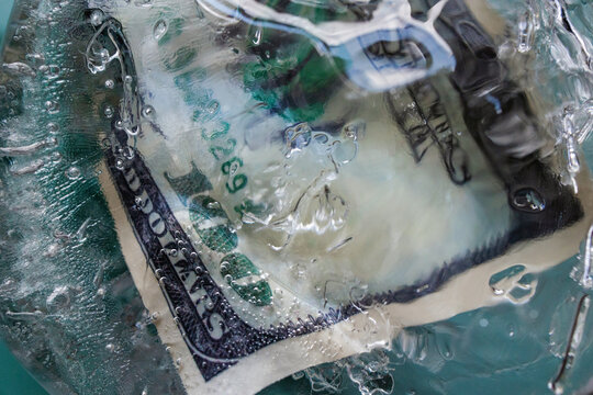 Frozen US Dollar Bill