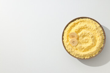 Banana flour, concept of cooking food, tasty banana flour