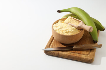 Banana flour, concept of cooking food, tasty banana flour