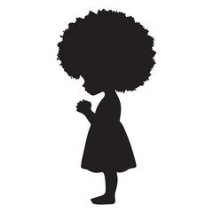 Silhouette of a girl praying