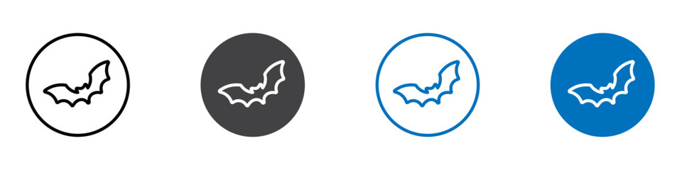 Bat icon Logo sign in thin line outline