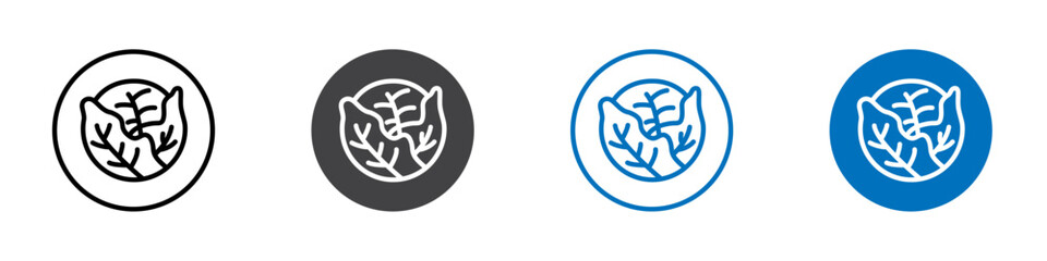 Cabbage icon Logo sign in thin line outline