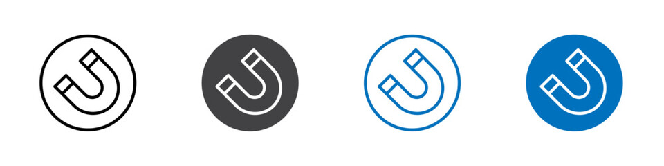 Magnet icon Logo sign in thin line outline