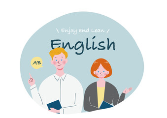 英会話教室の外国人の先生のイラスト