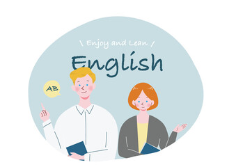 英会話教室の外国人の先生のイラスト