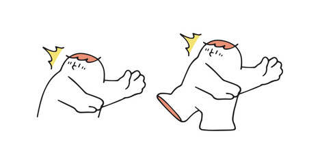 全身で驚くヒト