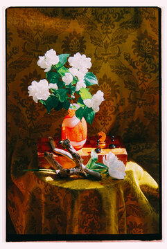 Art still life with jasmine.