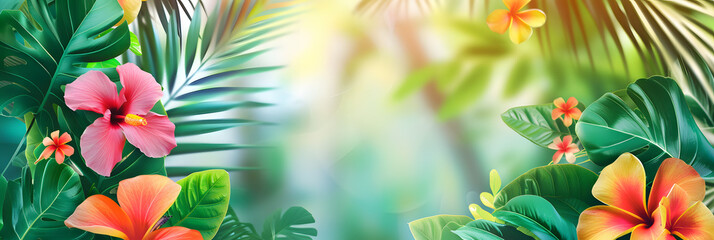 Obraz premium Blur green outdoor background blurry tree nature with bokeh light background Blur nature park in spring and summer