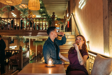 Happy Couple Drinking Wine