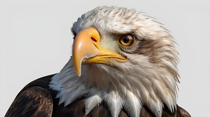 A Close Up Portrait of a Bald Eagle Isolated