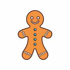 gingerbread man isolated on white, gingerbread person vector illustration, Christmas gingerbread vector art, christmas gingerbread man with house silhouette, ingerbread vector icon, eps