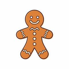 gingerbread man isolated on white, gingerbread person vector illustration, Christmas gingerbread vector art, christmas gingerbread man with house silhouette, ingerbread vector icon, eps