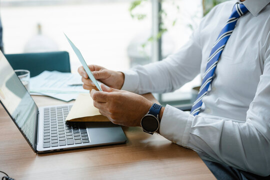 A man works in an office