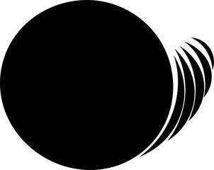 Circle black blend overlapping. Abstract geometric element design