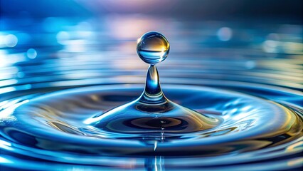 Detail A close-up photo of a single droplet of water reflecting light and color, water, droplet, liquid, macro, close-up, reflection