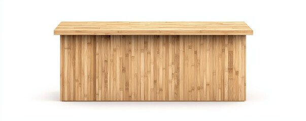 Bamboo kitchen island, eco-friendly design, flat design illustration