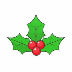 christmas holly berry isolated on white, christmas holly vector illustration, Christmas holly vector art, christmas holly silhouette, holly vector icon, eps