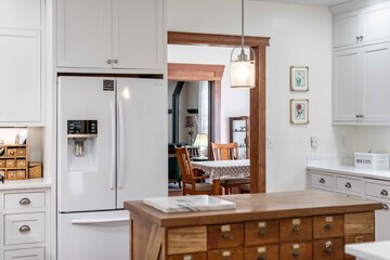 Modern Kitchen with Wood Island