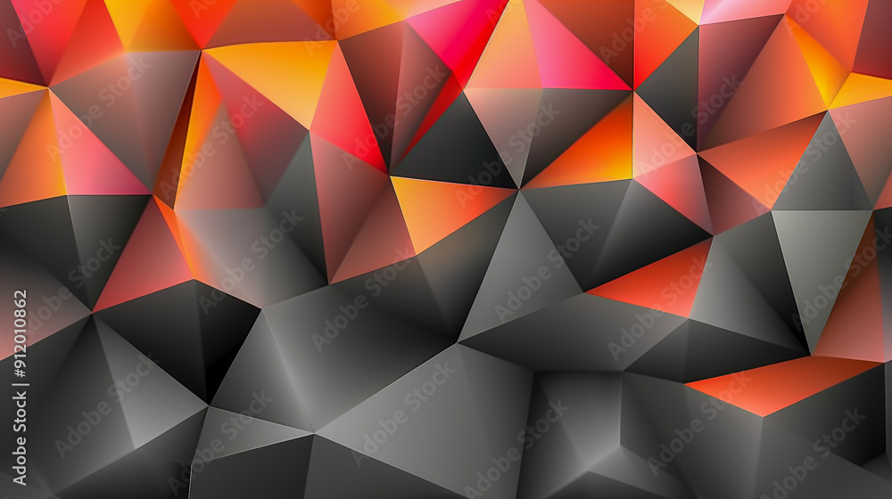 Poster geometric fusion of light and shadow..
