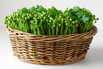 Naklejka premium View of some vegetable green Beans in a Basket