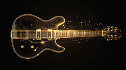 Golden Guitar Abstract