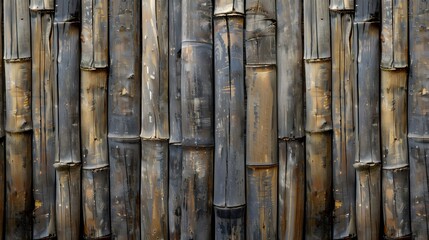 Dried bamboo wall or fence background.