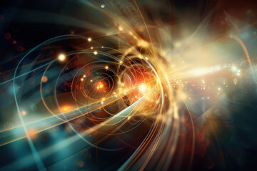 Obraz premium hadron collider and particle decay. AI generative.