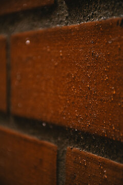 Water droplets on brick texture