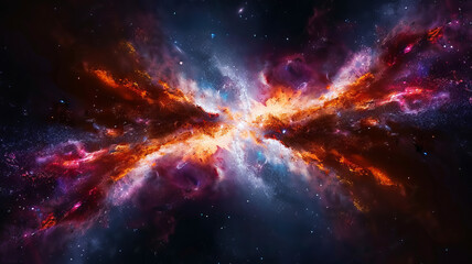 Obraz premium A cosmic galaxy scene with vibrant stars and nebulae,generative ai