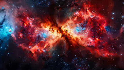 Fototapeta premium A cosmic galaxy scene with vibrant stars and nebulae,generative ai