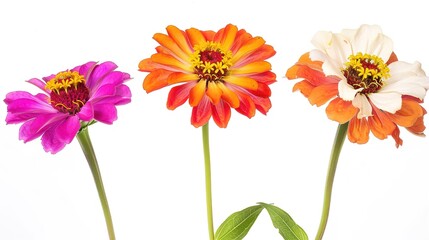  Zinnia on White Background